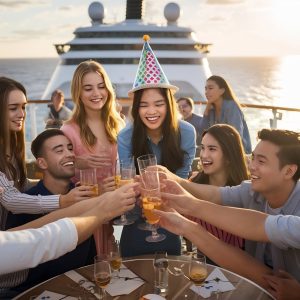 company-young-people-celebrate-birthday-sea-cruise company-young-people-celebrate-birthday-sea-cruise